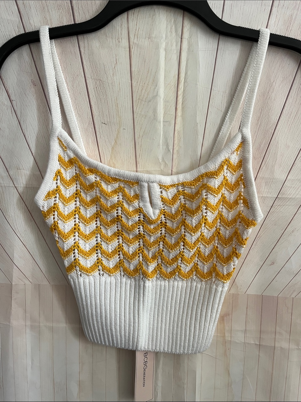 White & Yellow Knit Tank Top - Women BCBG
